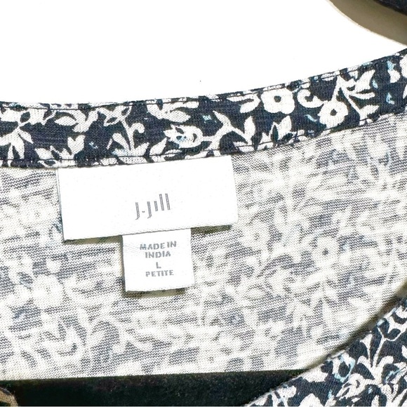 J. Jill Cotton Blend Floral Print Boho Tunic Top In Petite Large Multicolored - Picture 2 of 10